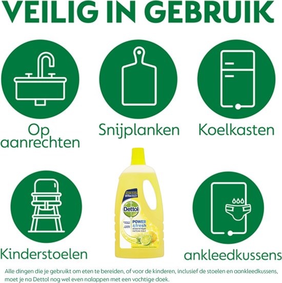 Dettol Schoonmaakdoekjes Power & Fresh - Citrus - 80 stuks + Dettol Allesreiniger Power & Fresh - Citrus - 1L