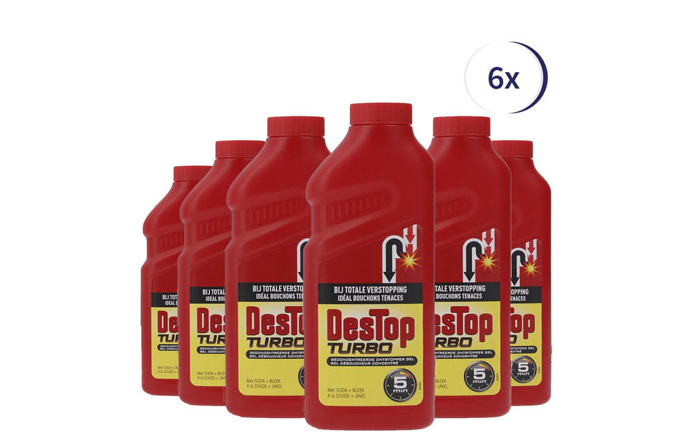 Destop Turbo Ontstopper in 5 minuten - 500ml x6