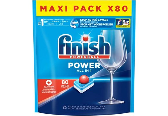 Finish Power All in 1 Regular Vaatwastabletten - 80 Stuks