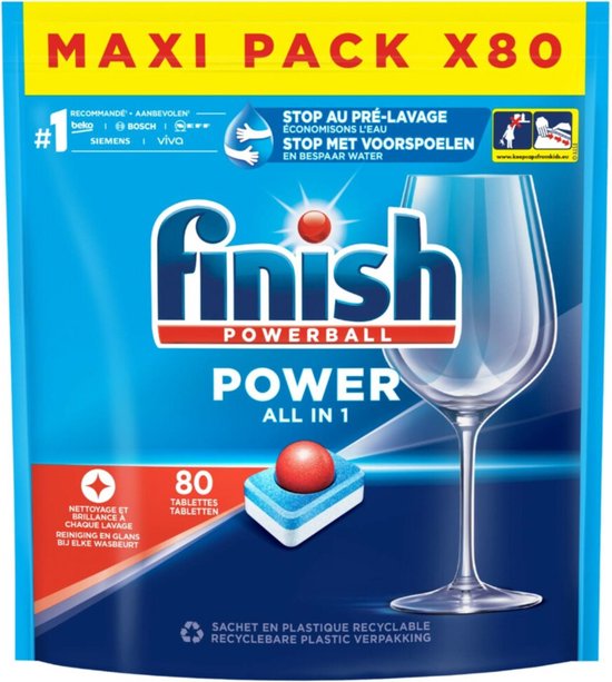 Finish Power All in 1 Regular Vaatwastabletten - 80 Stuks
