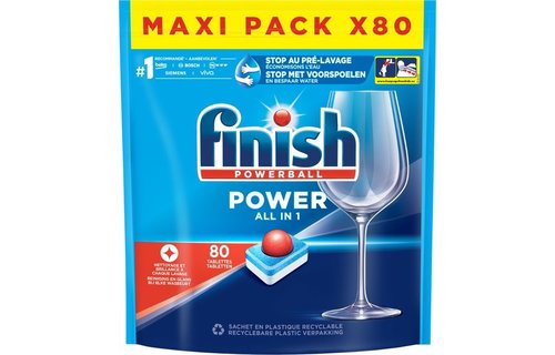 Finish Power All in 1 Regular Vaatwastabletten - 80 Stuks