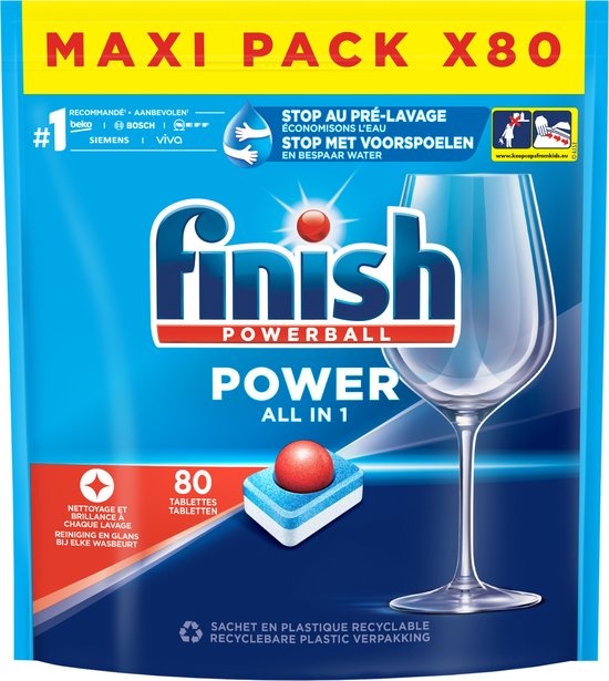 Finish Power All in 1 Regular Vaatwastabletten - 80 Stuks