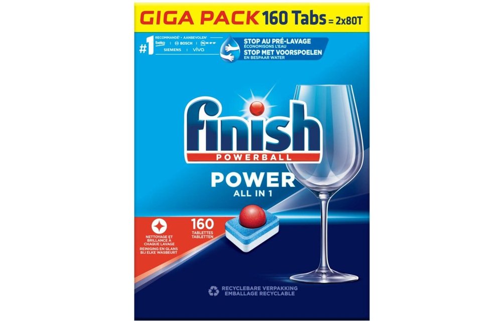 Finish Power All in 1 Regular Vaatwastabletten - 80 Stuks x2