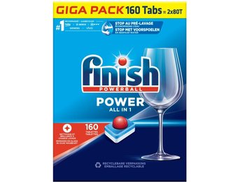 Finish Power All in 1 Regular Vaatwastabletten - 80 Stuks x2
