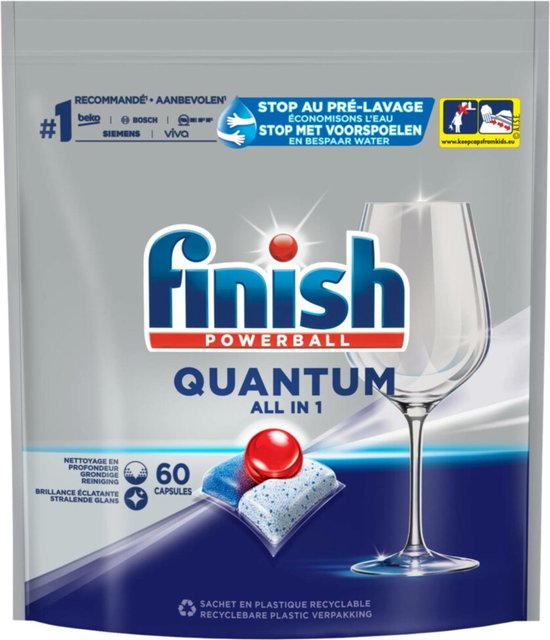 Finish Quantum All in 1 Regular Vaatwastabletten - 60 Stuks