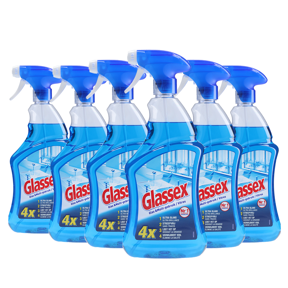 Glassex Schoonmaakmiddel Spray - Glas & Multi - 750ml x6