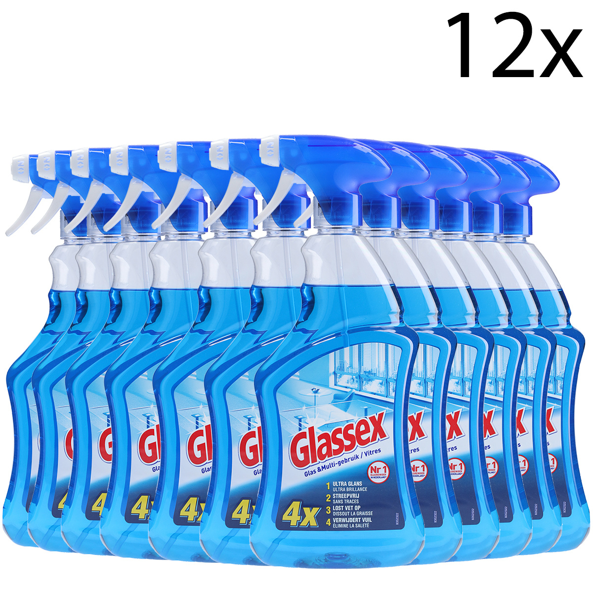 Glassex Schoonmaakmiddel Spray - Glas & Multi - 750ml x12
