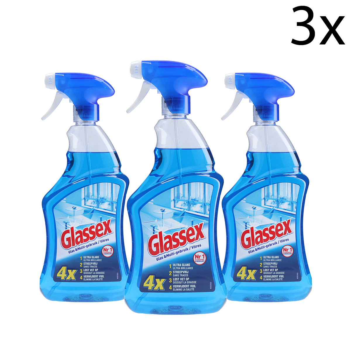 Glassex Glas & Multi Schoonmaak Spray - 750ml x3
