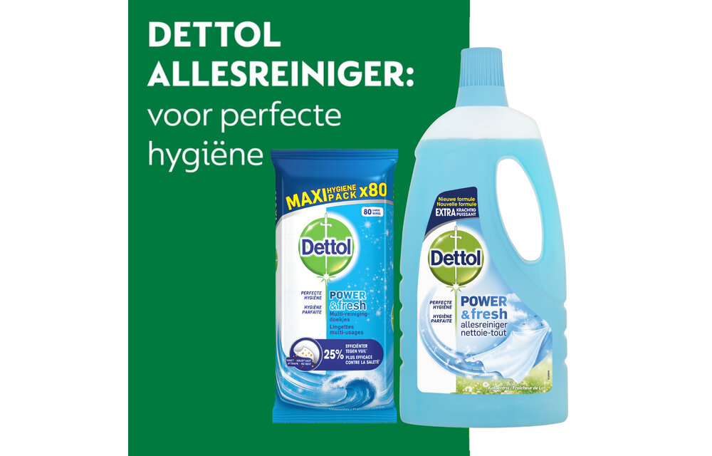 Dettol - 160 stuks Schoonmaakdoekjes - Oceaan 2x80 stuks - 2L Allesreiniger - Katoenfris 2x1L - Voordeelverpakking