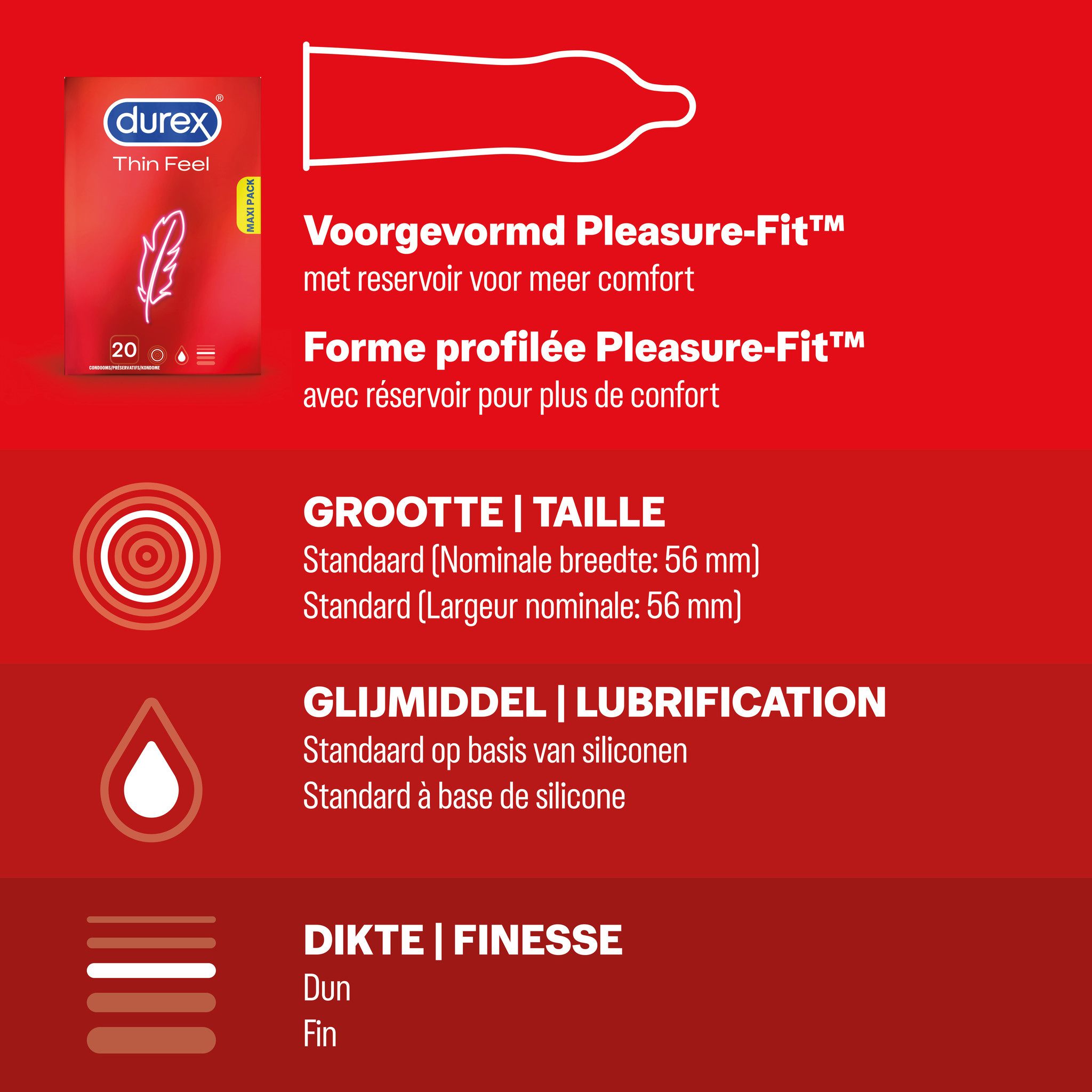 Durex - 40 stuks Condooms - Thin Feel 1x20 stuks - Classic Natural 1x20 stuks - Voordeelverpakking