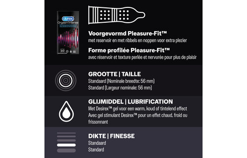 Durex - 20 stuks Condooms - Orgasm Intense 1x10 stuks - Performa 1x10 stuks - Voordeelverpakking