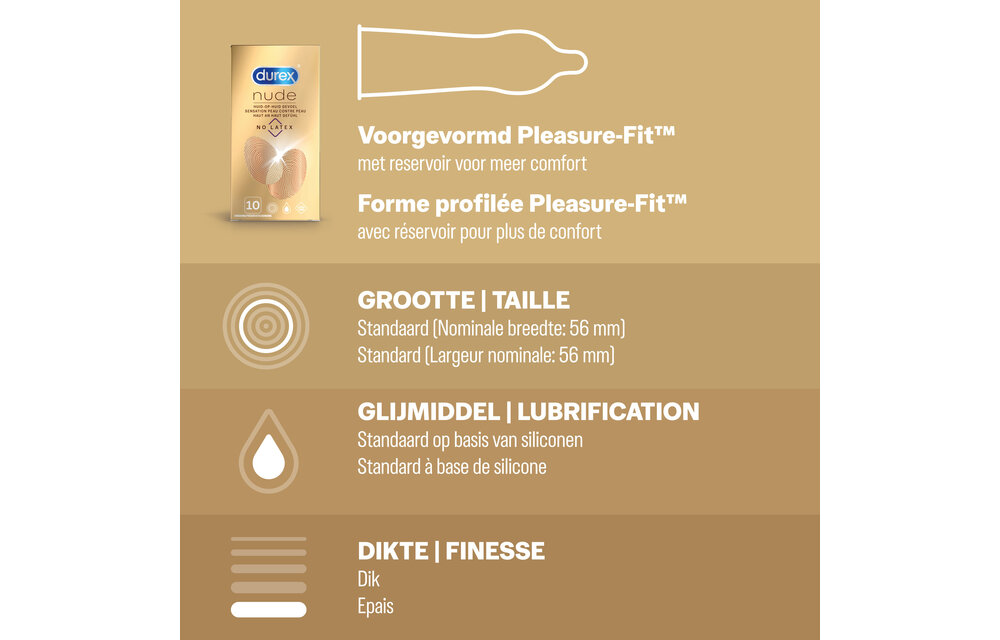Durex - 30 stuks Condooms - Orgasm Intense 1x10 stuks - Performa 1x10 stuks - Nude No Latex 1x10 stuks - Voordeelverpakking