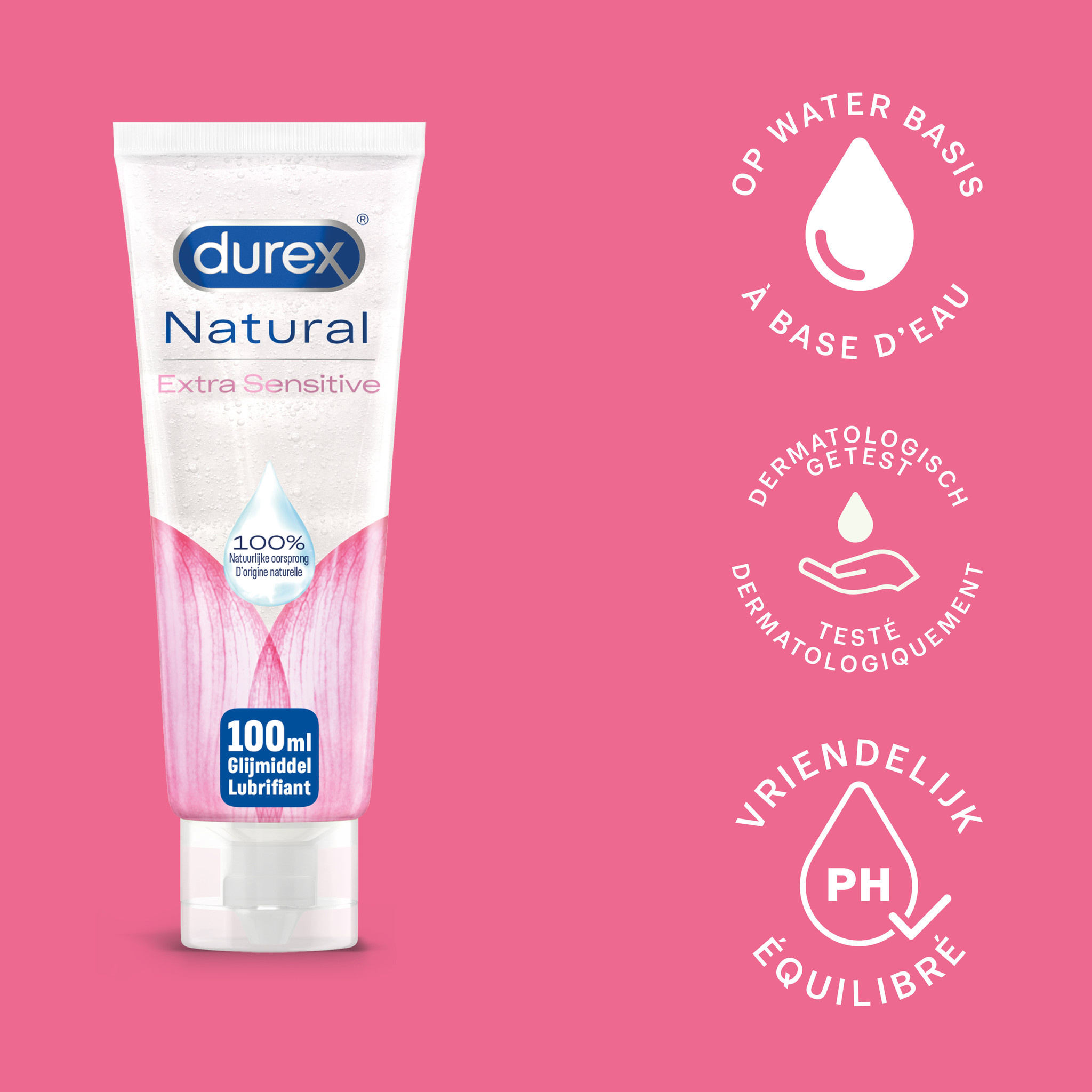 Durex - 200ml Glijmiddel - Natural 1x100ml - Natural Extra Sensitive 1x100ml - Voordeelverpakking