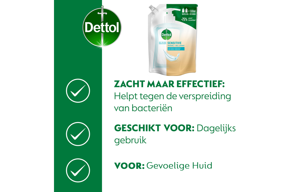 Dettol - 2L Handzeep Navulling - Antibacterieel - Aloe Verä 2x500ml en Gevoelige huid 2x500ml - Voordeelverpakking