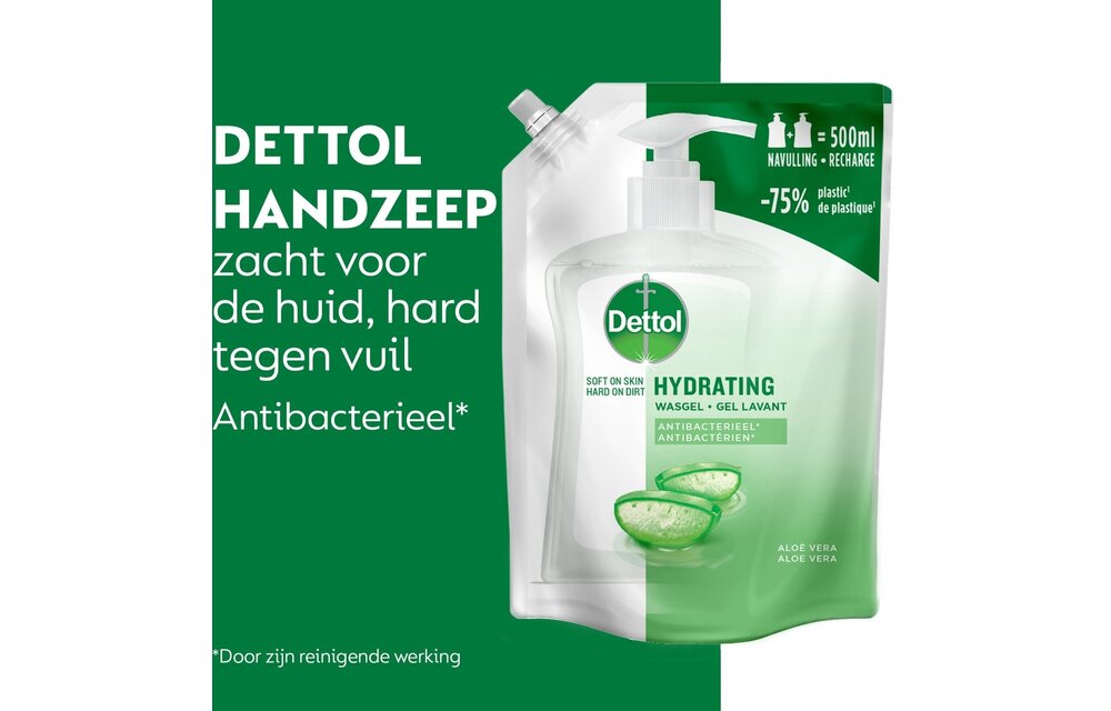Dettol - 3L Handzeep Navulling - Antibacterieel - Sensitive 3x500ml - Aloë Vera 3x500ml - Voordeelverpakking
