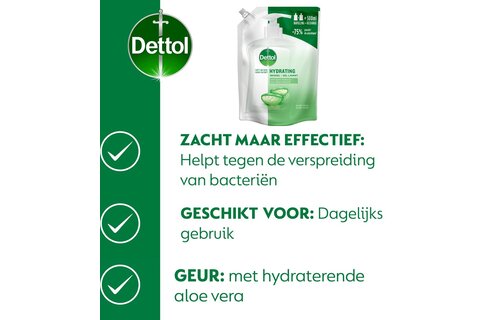 Dettol - 3L Handzeep Navulling - Antibacterieel - Sensitive 3x500ml - Aloë Vera 3x500ml - Voordeelverpakking