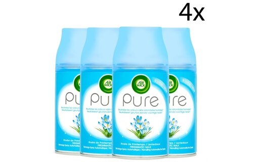 Air Wick Freshmatic Automatische Spray Luchtverfrisser - Pure Lentedauw - Navulling 250ml x4