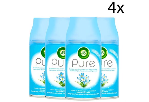Air Wick Freshmatic Automatische Spray Luchtverfrisser - Pure Lentedauw - Navulling 250ml x4