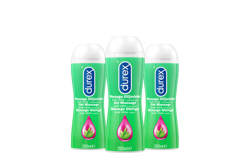 Durex Massage Olie en Glijmiddel 2-in-1 - Aloë Vera - 200ml x3
