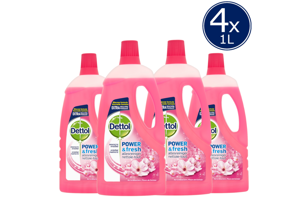 Dettol Allesreiniger Kersenbloesem 1L - 4 Stuks - Voordeelverpakking