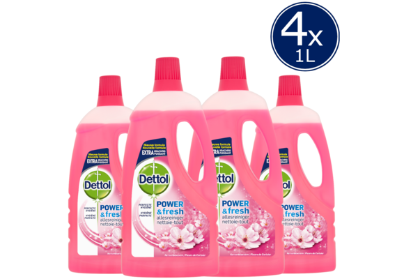 Dettol Allesreiniger Kersenbloesem 1L - 4 Stuks - Voordeelverpakking