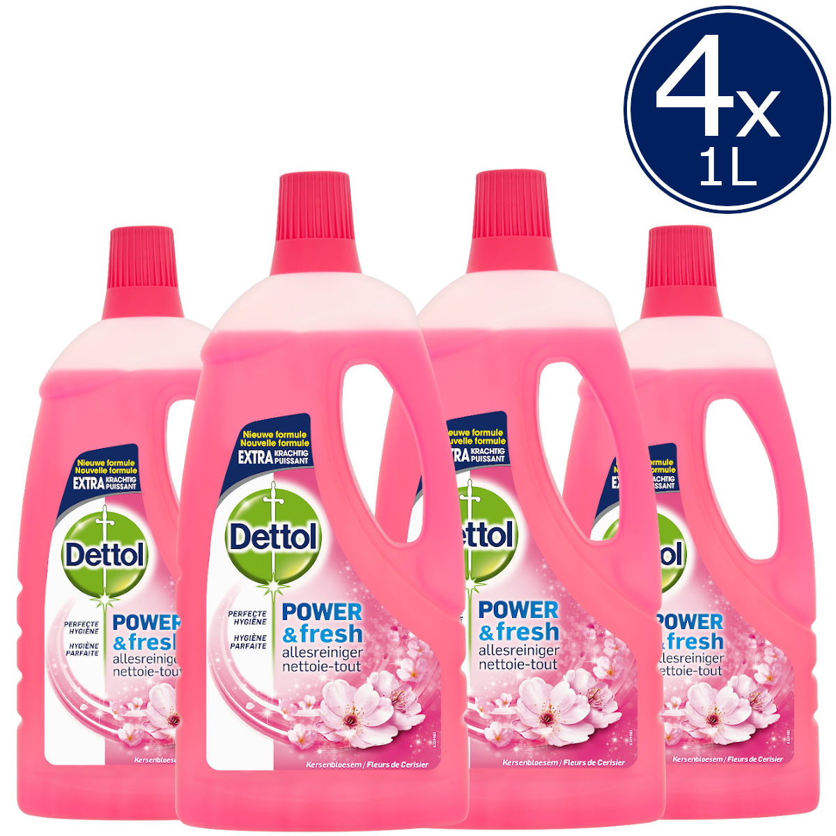 Dettol Allesreiniger Power & Fresh - Kersenbloesem - 1L x4