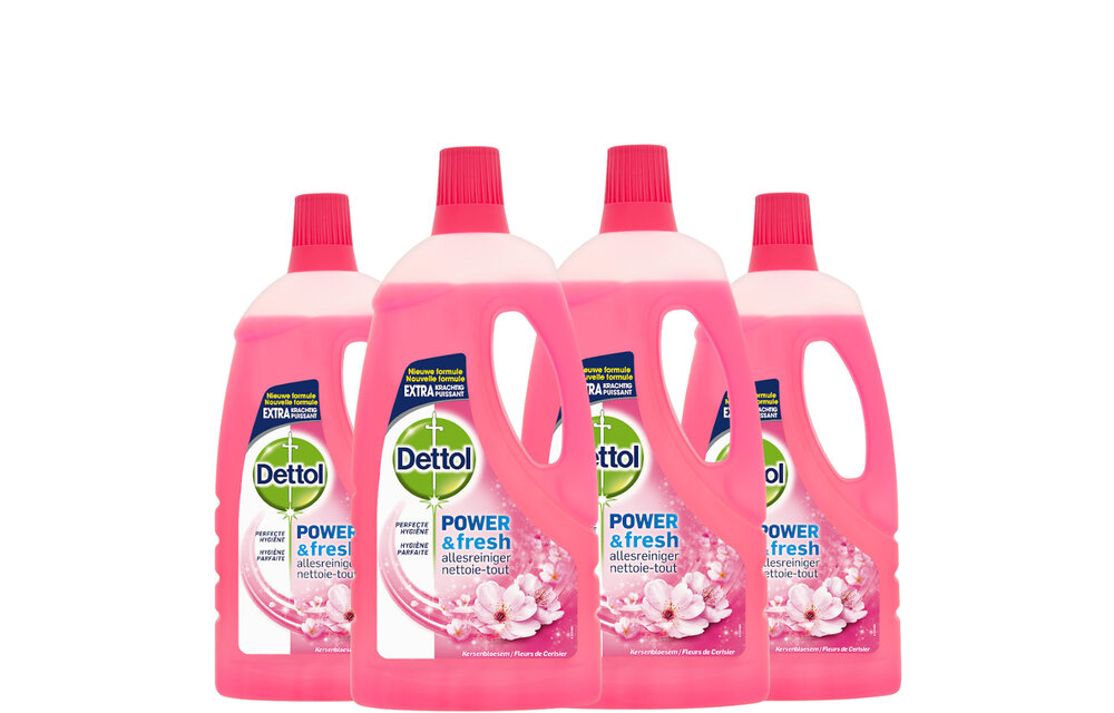 Dettol Allesreiniger Kersenbloesem 1L - 4 Stuks - Voordeelverpakking
