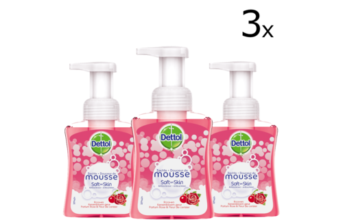 Dettol Handzeep Zachte Mousse - Roos & Kersenbloesem - 250ml x3