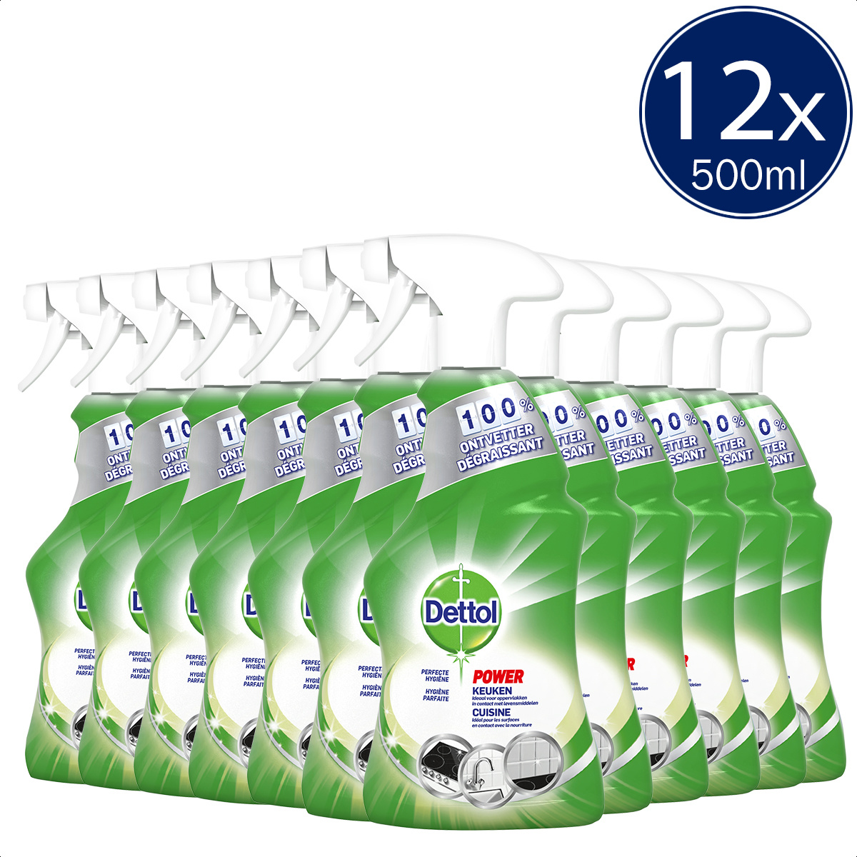 Dettol Allesreiniger Spray Power & Fresh - Keuken - 500ml x12