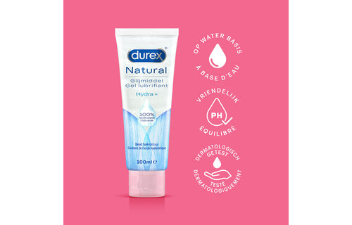 Durex Glijmiddel Natural - Hydraterend - 100% natuurlijk - 100ml
