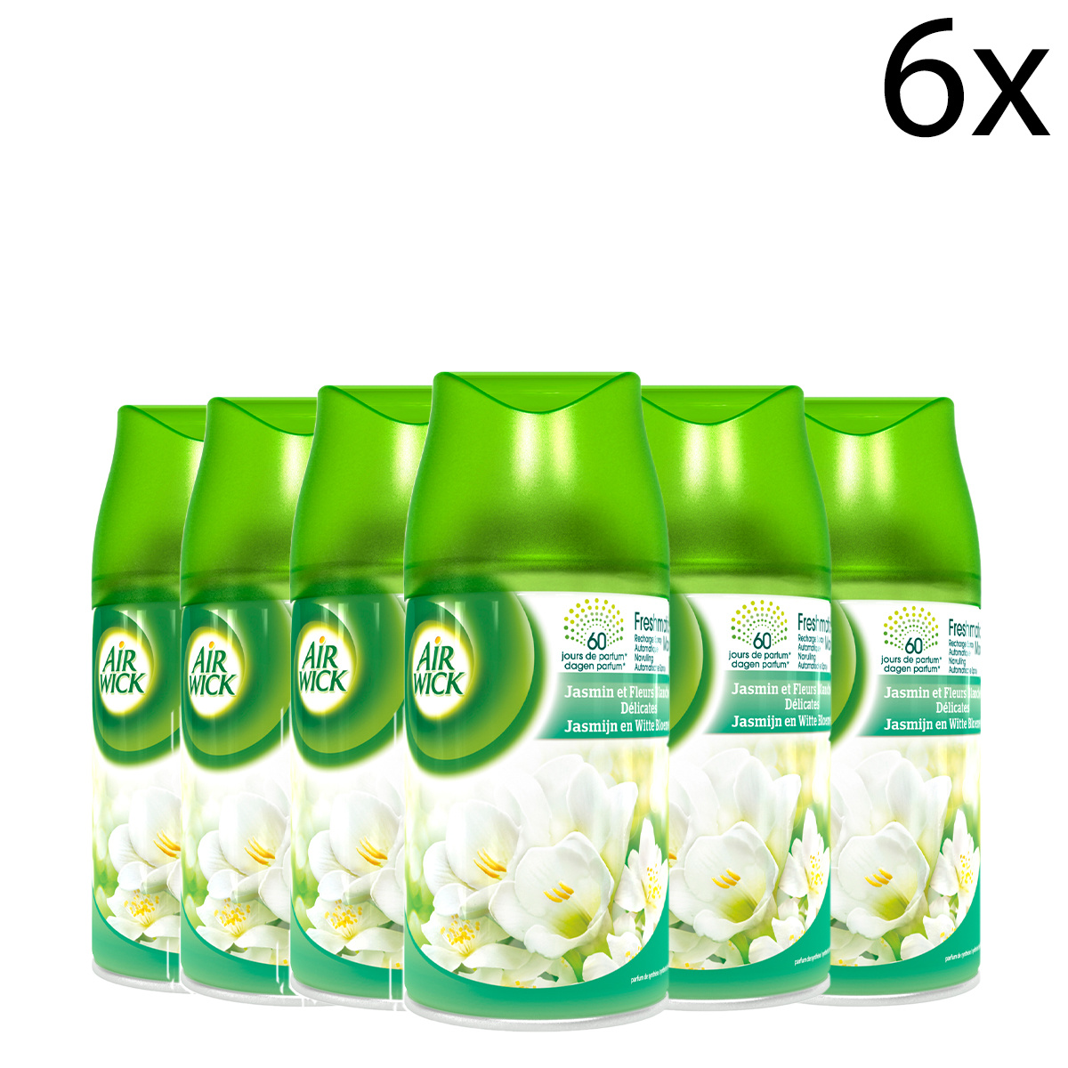 Air Wick Freshmatic Automatische Spray Luchtverfrisser - Jasmijn en Witte Bloemen - Navulling 250ml x6