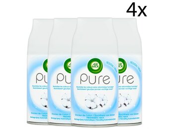 Air Wick Freshmatic Automatische Spray Luchtverfrisser - Pure Zachtheid van Katoen - Navulling 250ml x4