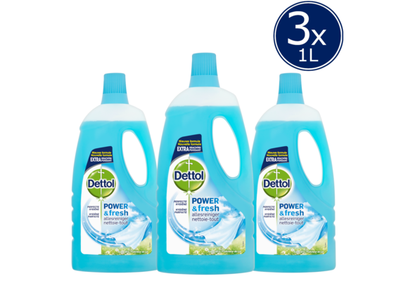 Dettol Allesreiniger Power & Fresh - Katoenfris - 1L x3