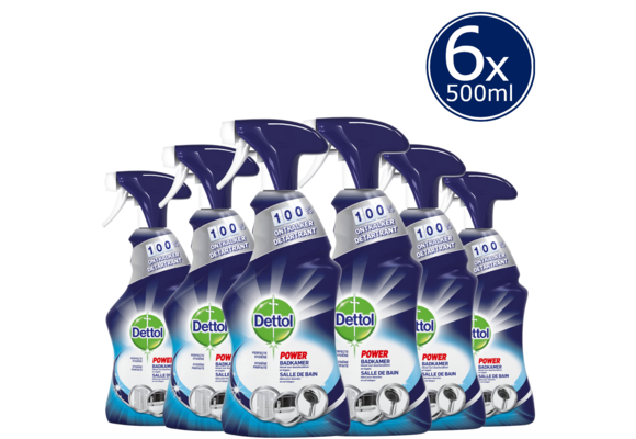 Dettol Allesreiniger Spray Power &amp; Fresh - Badkamer - 500ml x6