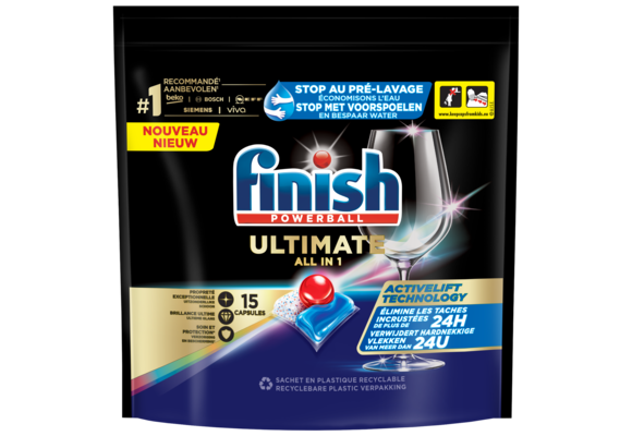 Finish Ultimate Regular Vaatwastabletten - 15 Stuks