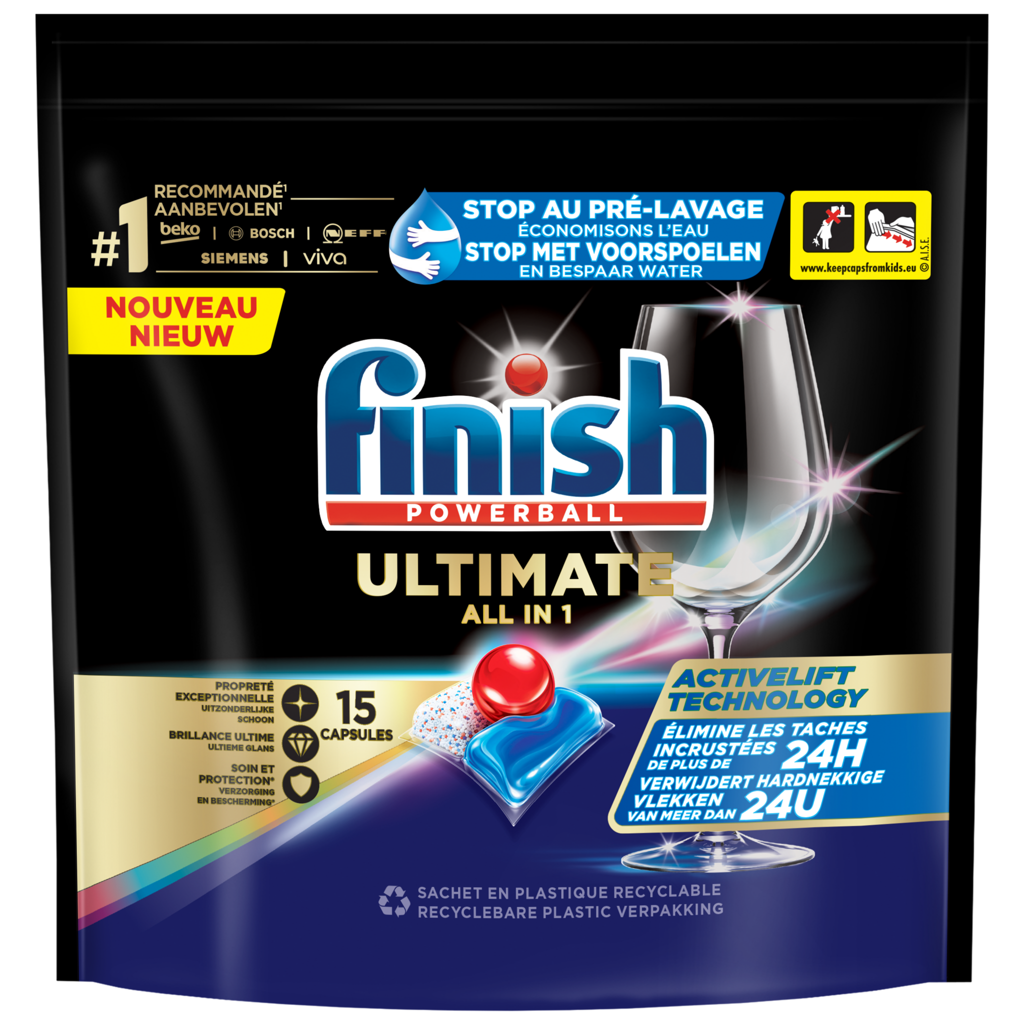 Finish Ultimate Regular Vaatwastabletten - 15 Stuks