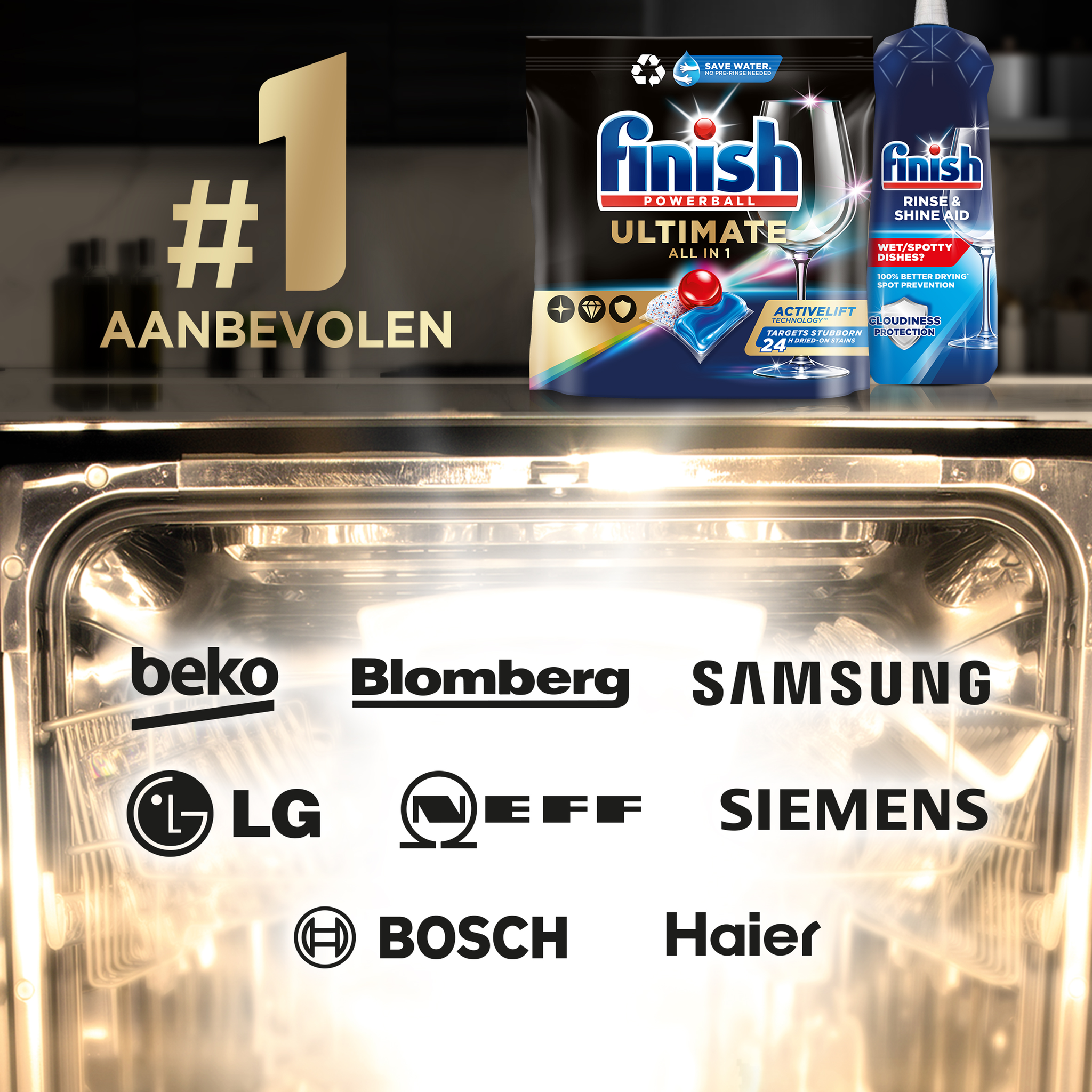 Finish Ultimate Regular Vaatwastabletten - 15 Stuks