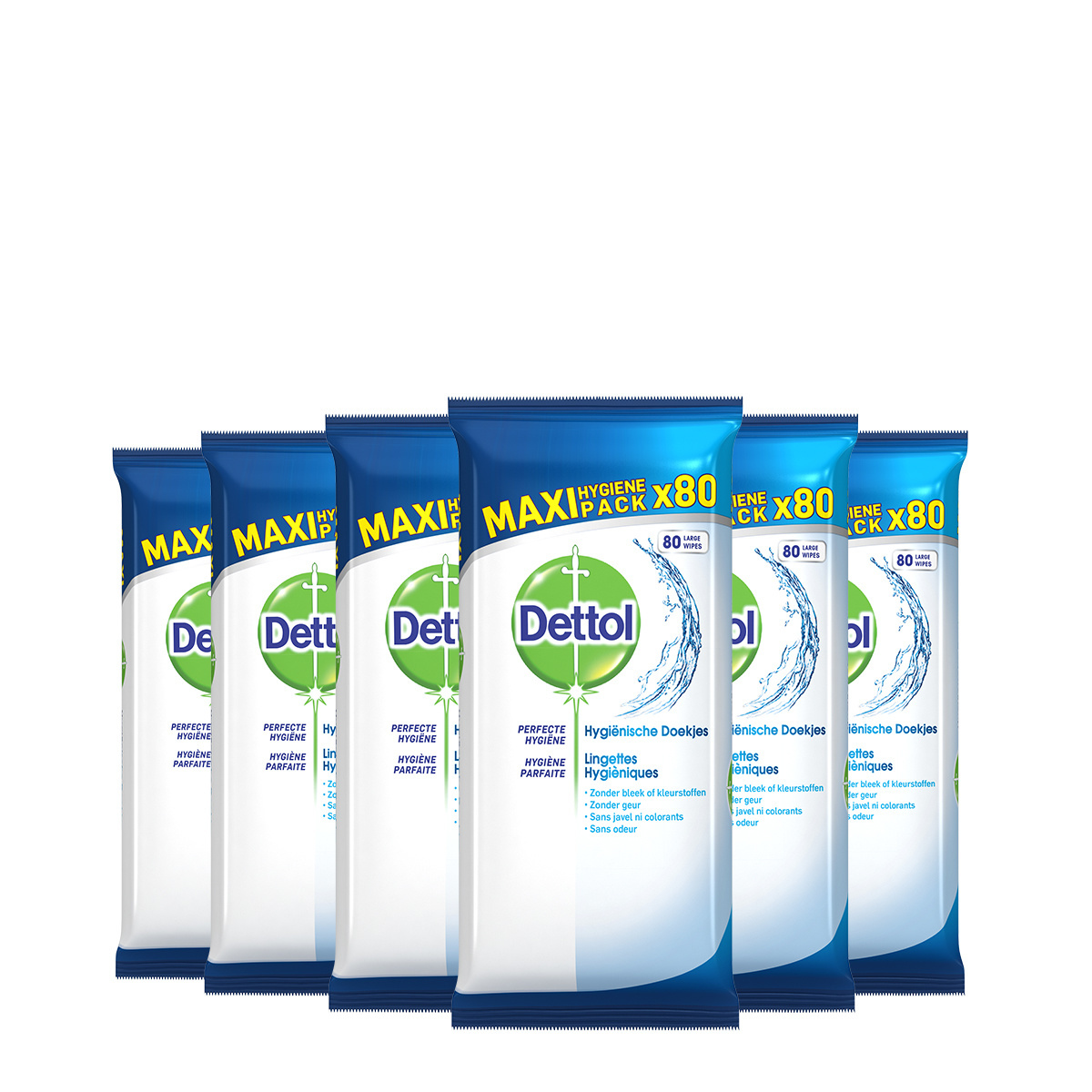 Dettol Schoonmaakdoekjes Power & Fresh - Cleanser - 80 stuks x6