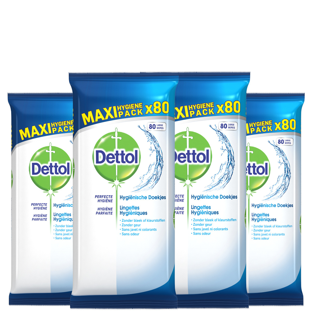 Dettol Schoonmaakdoekjes Power & Fresh - Cleanser - 80 stuks x4