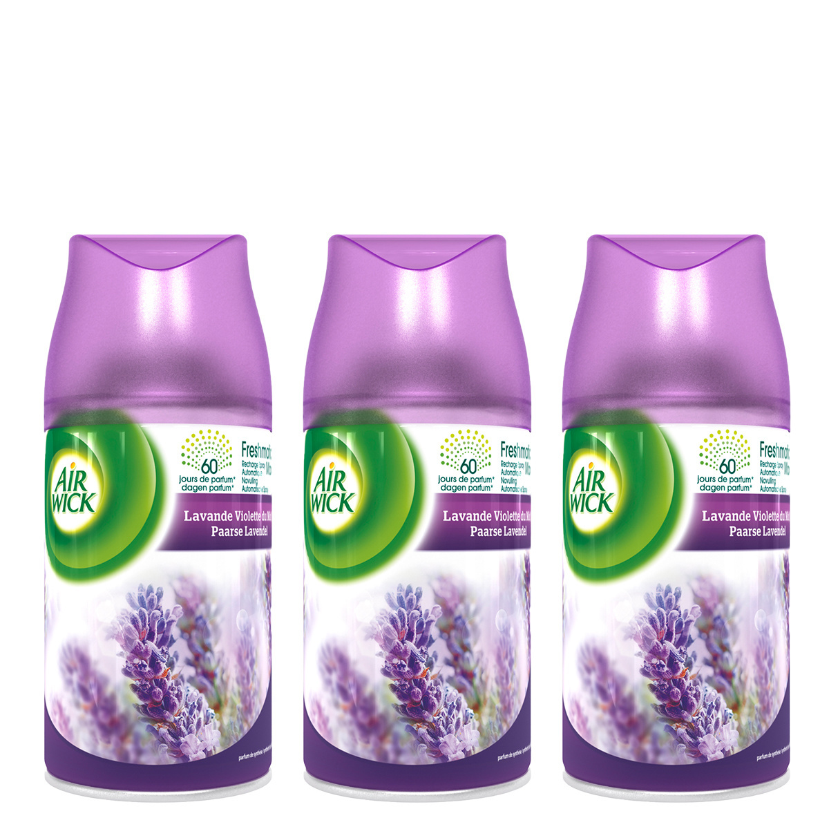 Air Wick Freshmatic Automatische Spray Luchtverfrisser - Paarse Lavendel - Navulling 250ml x3