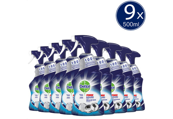 Dettol Allesreiniger Spray Power & Fresh - Badkamer - 500ml x9