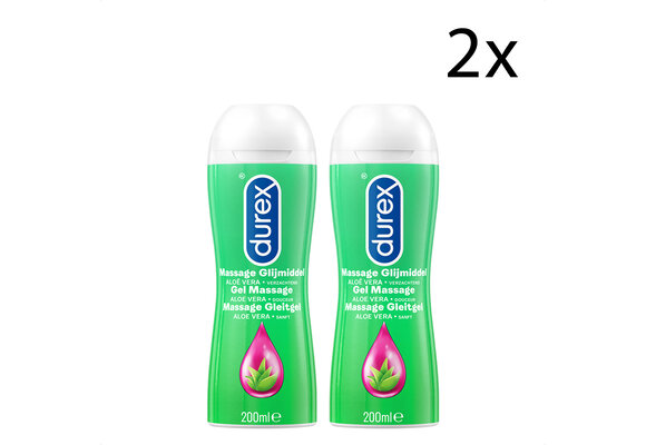 Durex Massage Olie en Glijmiddel 2-in-1 - Aloë Vera - 200ml x2