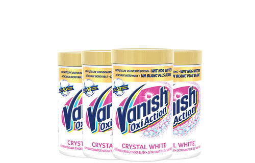 Vanish Oxi Action Crystal White Poeder - Voor Witte Was - 1,2kg x4