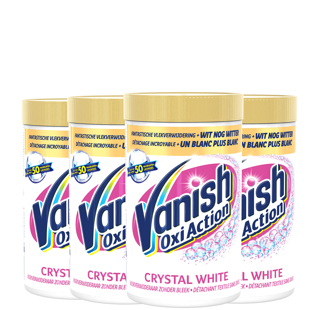 Vanish Oxi Action Crystal White Poeder - Voor Witte Was - 1,2kg x4