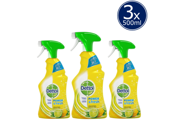 Dettol Allesreiniger Spray Power & Fresh - Citrus - 500ml x3