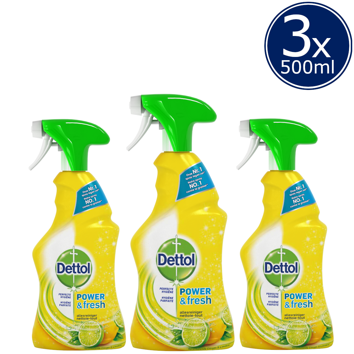 Dettol Allesreiniger Spray Power & Fresh - Citrus - 500ml x3