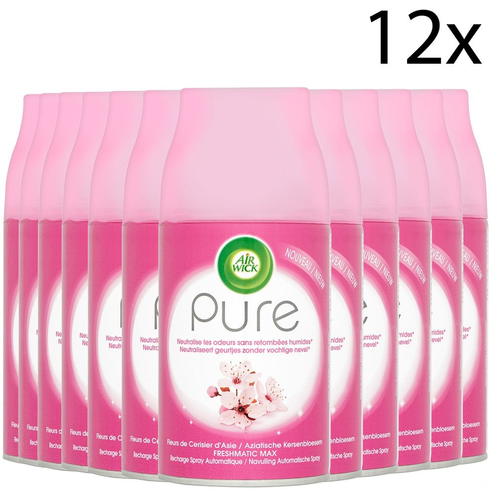 Air Wick Freshmatic Automatische Spray Luchtverfrisser - Pure Aziatische Kersenbloesem - Navulling 250ml x12