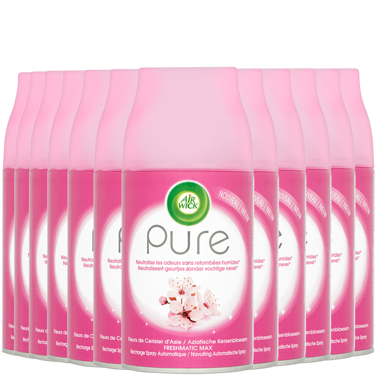 Air Wick Freshmatic Automatische Spray Luchtverfrisser - Pure Aziatische Kersenbloesem - Navulling 250ml x12