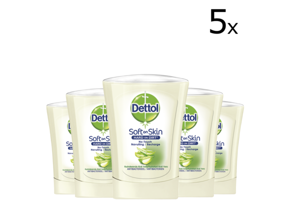 Dettol Handzeep No Touch Navulling - Aloe Vera - 250ml x5