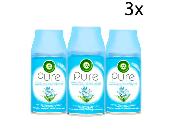 Air Wick Freshmatic Automatische Spray Luchtverfrisser - Pure Lentedauw - Navulling 250ml x3